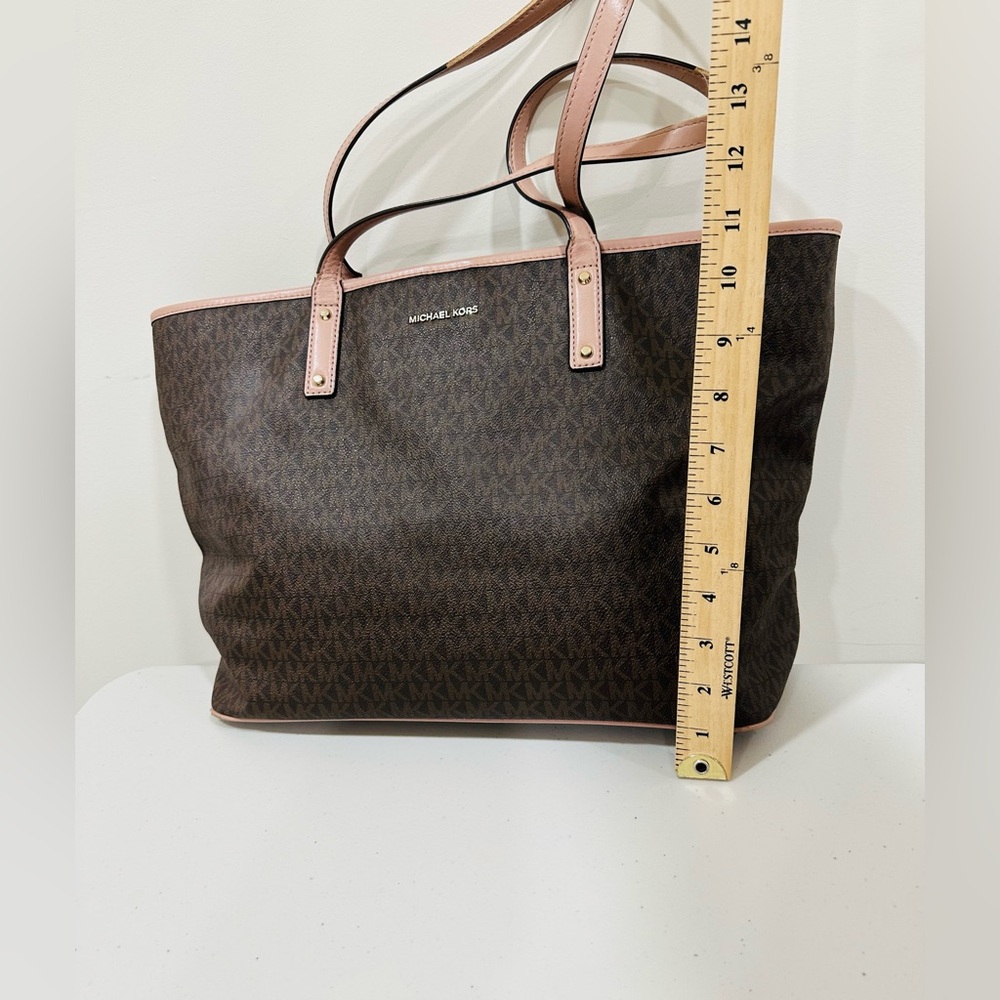 MICHAEL KORS‎ Jet Set Signature Large Travel Tote Brown - Picture 3 of 14